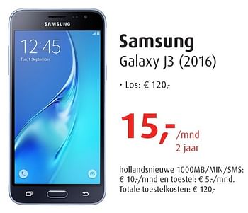 Aanbiedingen Samsung galaxy j3 2016 - Samsung - Geldig van 17/10/2016 tot 30/10/2016 bij Belcompany