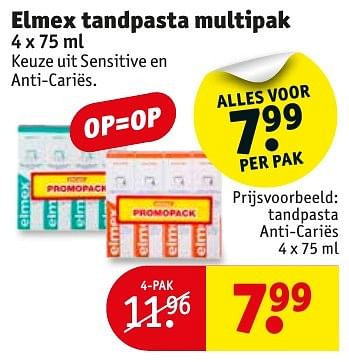 Aanbiedingen Elmex tandpasta anti-cariës - Elmex - Geldig van 18/10/2016 tot 23/10/2016 bij Kruidvat