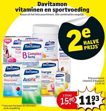 Aanbiedingen Davitamon vitamine d aquosum - Davitamon - Geldig van 18/10/2016 tot 23/10/2016 bij Kruidvat