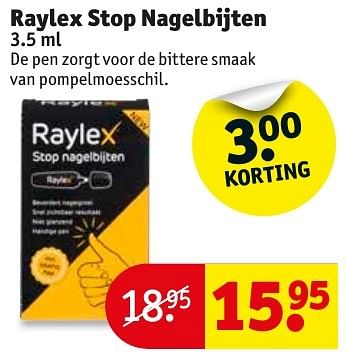 Aanbiedingen Raylex stop nagelbijten - Raylex - Geldig van 18/10/2016 tot 23/10/2016 bij Kruidvat