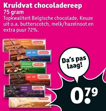 Aanbiedingen Kruidvat chocoladereep - Huismerk - Kruidvat - Geldig van 18/10/2016 tot 23/10/2016 bij Kruidvat