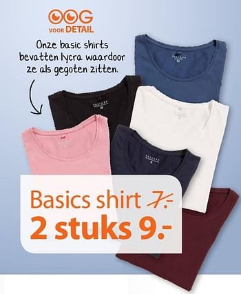 Aanbiedingen Basics shirt - Huismerk - terStal - Geldig van 17/10/2016 tot 30/10/2016 bij terStal