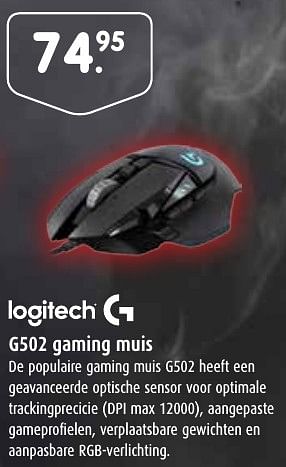 Aanbiedingen G502 gaming muis - Logitech - Geldig van 03/10/2016 tot 23/10/2016 bij Digitotaal