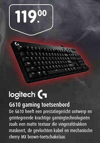 Aanbiedingen Logitech g610 gaming toetsenbord - Logitech - Geldig van 03/10/2016 tot 23/10/2016 bij Digitotaal