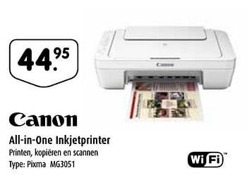 Aanbiedingen Canon all-in-one inkjetprinter - Canon - Geldig van 03/10/2016 tot 23/10/2016 bij Digitotaal