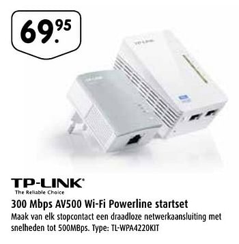 Aanbiedingen Tp link 300 mbps av500 wi-fi powerline startset - TP-LINK - Geldig van 03/10/2016 tot 23/10/2016 bij Digitotaal