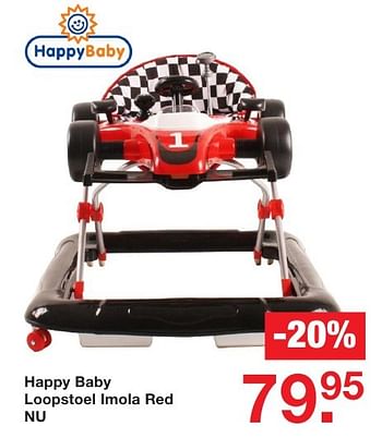 Aanbiedingen Happy baby loopstoel imola red - Happy Body - Geldig van 03/10/2016 tot 23/10/2016 bij Baby & Tiener Megastore
