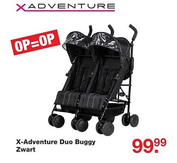 Aanbiedingen X-adventure duo buggy zwart - Xadventure - Geldig van 03/10/2016 tot 23/10/2016 bij Baby & Tiener Megastore