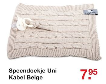 Aanbiedingen Speendoekje uni kabel beige - Uni - Geldig van 03/10/2016 tot 23/10/2016 bij Baby & Tiener Megastore