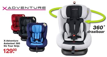 Aanbiedingen X-adventure autostoel 360 on tour grijs - Xadventure - Geldig van 03/10/2016 tot 23/10/2016 bij Baby & Tiener Megastore