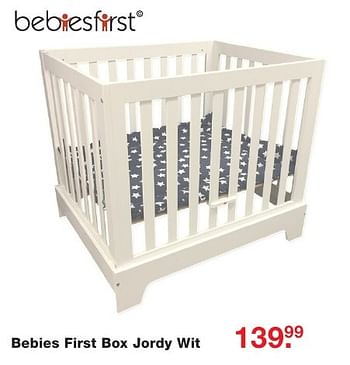 Aanbiedingen Bebies first box jordy wit - bebiesfirst - Geldig van 03/10/2016 tot 23/10/2016 bij Baby & Tiener Megastore