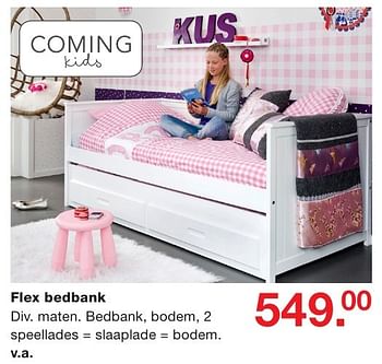 Aanbiedingen Flex bedbank - Coming Kids - Geldig van 03/10/2016 tot 23/10/2016 bij Baby & Tiener Megastore