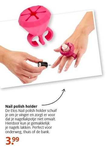 Aanbiedingen Nail polish holder de etos nail polish holder schuif - Huismerk - Etos - Geldig van 10/10/2016 tot 23/10/2016 bij Etos