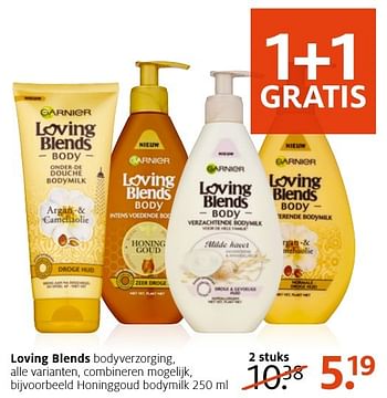 Aanbiedingen Honinggoud bodymilk - Garnier - Geldig van 10/10/2016 tot 23/10/2016 bij Etos