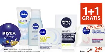 Aanbiedingen Nivea soft tube - Nivea - Geldig van 10/10/2016 tot 23/10/2016 bij Etos