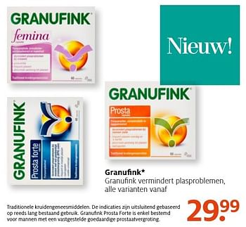 Aanbiedingen Granufink granufink vermindert plasproblemen - Granufink - Geldig van 10/10/2016 tot 23/10/2016 bij Etos