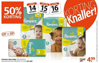 Aanbiedingen Pampers new baby midi - Pampers - Geldig van 10/10/2016 tot 23/10/2016 bij Etos