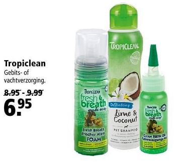 Aanbiedingen Tropiclean gebits- of vachtverzorging - Tropiclean - Geldig van 10/10/2016 tot 23/10/2016 bij Welkoop