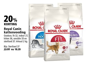 Aanbiedingen Royal canin kattenvoeding - Royal Canin - Geldig van 10/10/2016 tot 23/10/2016 bij Welkoop
