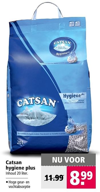 Aanbiedingen Catsan hygiene plus - Catsan - Geldig van 10/10/2016 tot 23/10/2016 bij Welkoop