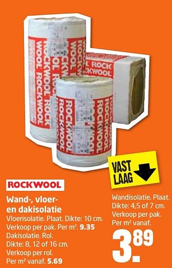 Aanbiedingen Wand, vloer en dakisolatie - Rockwool - Geldig van 10/10/2016 tot 23/10/2016 bij Formido