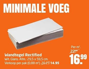 Aanbiedingen Wandtegel rectified - Huismerk - Formido - Geldig van 10/10/2016 tot 23/10/2016 bij Formido