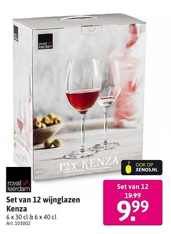 Aanbiedingen Set van 12 wijnglazen kenza - Royal Leerdam - Geldig van 10/10/2016 tot 23/10/2016 bij Xenos
