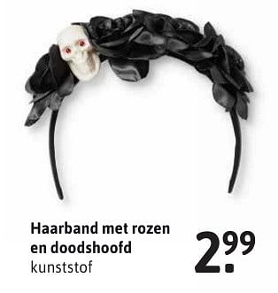 Aanbiedingen Haarband met rozen en doodshoofd - Huismerk - Xenos - Geldig van 10/10/2016 tot 23/10/2016 bij Xenos