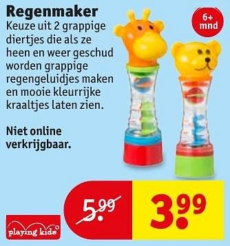 Aanbiedingen Regenmaker - Playing Kids - Geldig van 18/10/2016 tot 23/10/2016 bij Kruidvat