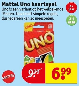 Aanbiedingen Mattel uno kaartspel - Mattel - Geldig van 18/10/2016 tot 23/10/2016 bij Kruidvat