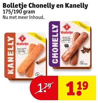 Aanbiedingen Bolletje chonelly en kanelly - Bolletje - Geldig van 18/10/2016 tot 23/10/2016 bij Kruidvat