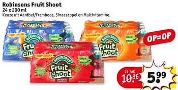 Aanbiedingen Robinsons fruit shoot - Robinsons - Geldig van 18/10/2016 tot 23/10/2016 bij Kruidvat