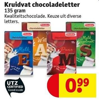 Aanbiedingen Kruidvat chocoladeletter - Huismerk - Kruidvat - Geldig van 18/10/2016 tot 23/10/2016 bij Kruidvat