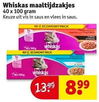 Aanbiedingen Whiskas maaltijdzakjes - Whiskas - Geldig van 18/10/2016 tot 23/10/2016 bij Kruidvat