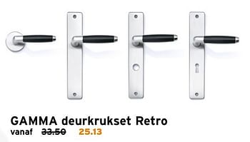 Aanbiedingen Gamma deurkrukset retro - Huismerk - Gamma - Geldig van 17/10/2016 tot 23/10/2016 bij Gamma