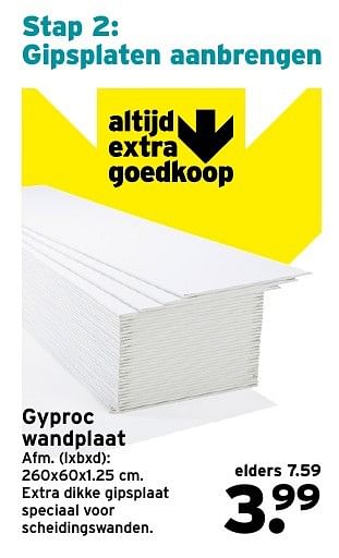 Aanbiedingen Gyproc wandplaat - Gyproc - Geldig van 17/10/2016 tot 23/10/2016 bij Gamma