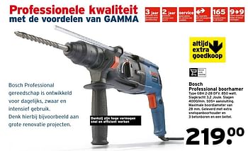 Aanbiedingen Bosch professional boorhamer gbh 2-28 dfv - Bosch - Geldig van 17/10/2016 tot 23/10/2016 bij Gamma