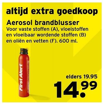 Aanbiedingen Aerosol brandblusser - Huismerk - Gamma - Geldig van 17/10/2016 tot 23/10/2016 bij Gamma