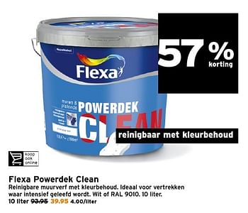 Aanbiedingen Flexa powerdek clean - Flexa - Geldig van 17/10/2016 tot 23/10/2016 bij Gamma