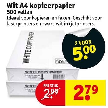 Aanbiedingen Wit a4 kopieerpapier - Huismerk - Kruidvat - Geldig van 18/10/2016 tot 23/10/2016 bij Kruidvat