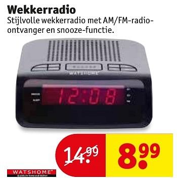 Aanbiedingen Watshome wekkerradio - Watshome - Geldig van 18/10/2016 tot 23/10/2016 bij Kruidvat