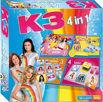 Aanbiedingen K3 4-in-1 spel - Studio 100 - Geldig van 22/10/2016 tot 07/12/2016 bij ToyChamp