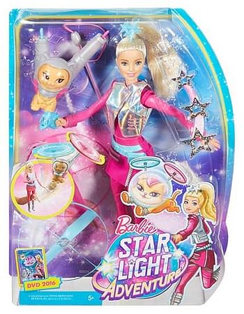 Aanbiedingen Star Light Adventure prinses en vliegende kat - Barbie - Geldig van 22/10/2016 tot 07/12/2016 bij ToyChamp