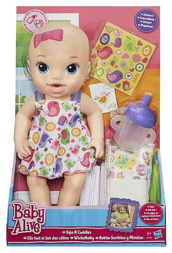 Aanbiedingen Baby Alive Sips´n Cuddles - Hasbro - Geldig van 22/10/2016 tot 07/12/2016 bij ToyChamp