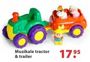 Aanbiedingen Muzikale tractor + trailer - Huismerk - Multi Bazar - Geldig van 10/10/2016 tot 06/12/2016 bij Multi Bazar