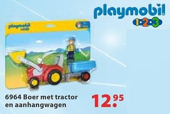 Aanbiedingen Boer met tractor en aanhangwagen - Playmobil - Geldig van 10/10/2016 tot 06/12/2016 bij Multi Bazar