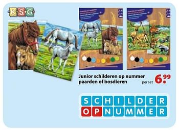 Aanbiedingen Junior schilderen op nummer paarden of bosdieren - KSG - Geldig van 10/10/2016 tot 06/12/2016 bij Multi Bazar