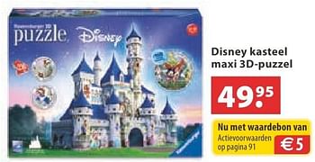 Aanbiedingen Disney kasteel maxi 3d-puzzel - Ravensburger - Geldig van 10/10/2016 tot 06/12/2016 bij Multi Bazar