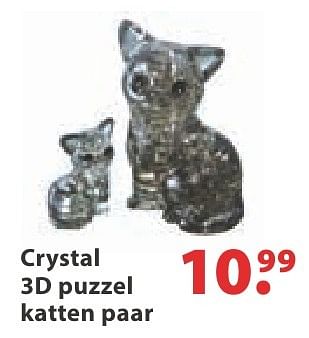 Aanbiedingen Crystal 3d puzzel katten paar - Crystal - Geldig van 10/10/2016 tot 06/12/2016 bij Multi Bazar