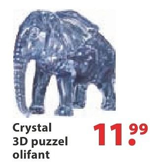 Aanbiedingen Crystal 3d puzzel olifant - Crystal - Geldig van 10/10/2016 tot 06/12/2016 bij Multi Bazar
